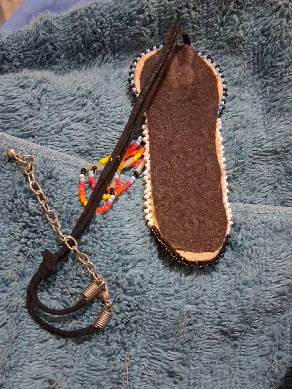 Beaded Rainbow Fringe Pendant Necklace - Multicolor